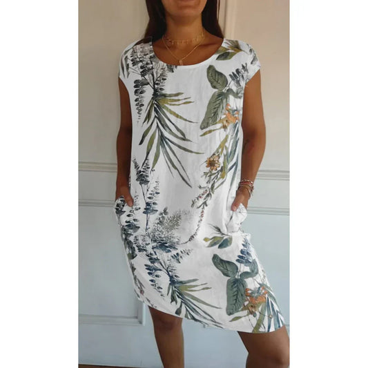 LD dress with round neckline