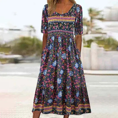 LP | Bohemian dress with floral print