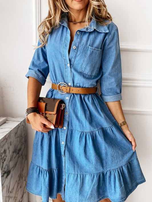LD Denim dress with buttons and pockets