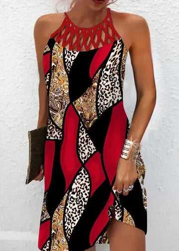 Mc | Multicolor dress with abstract print