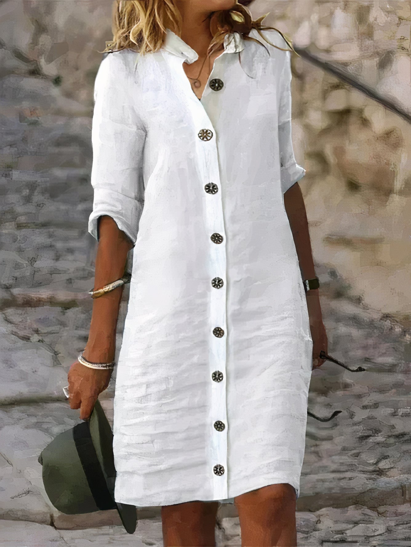 LD | Casual summer linen midi dress