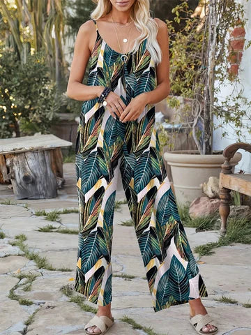 Greta - Sleeveless jumpsuit with print
