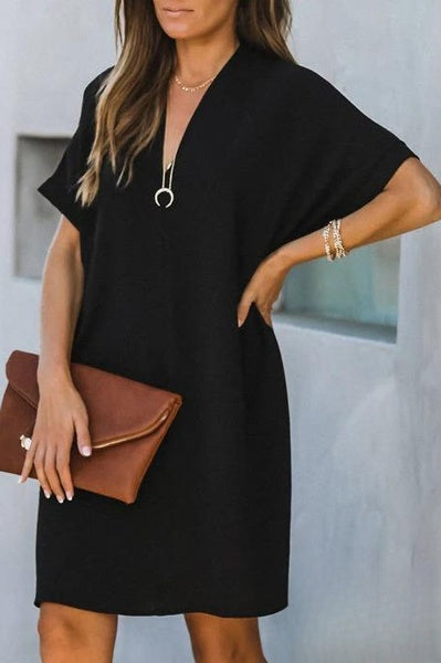 V-neck casual dress