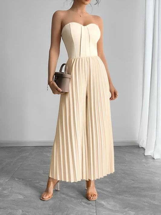 Camellia | Elegant women's jumpsuit with romantic draped belt