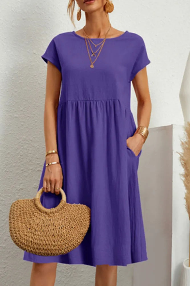 LP | Casual short-sleeved linen dress