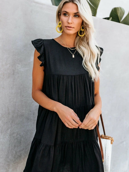LD | Round Neck Sleeveless Casual Cake Dress