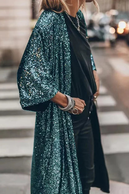 Gilet Talea | Long sequin vest