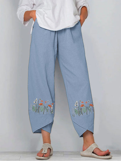 LD | Printed pants with elastic waistband
