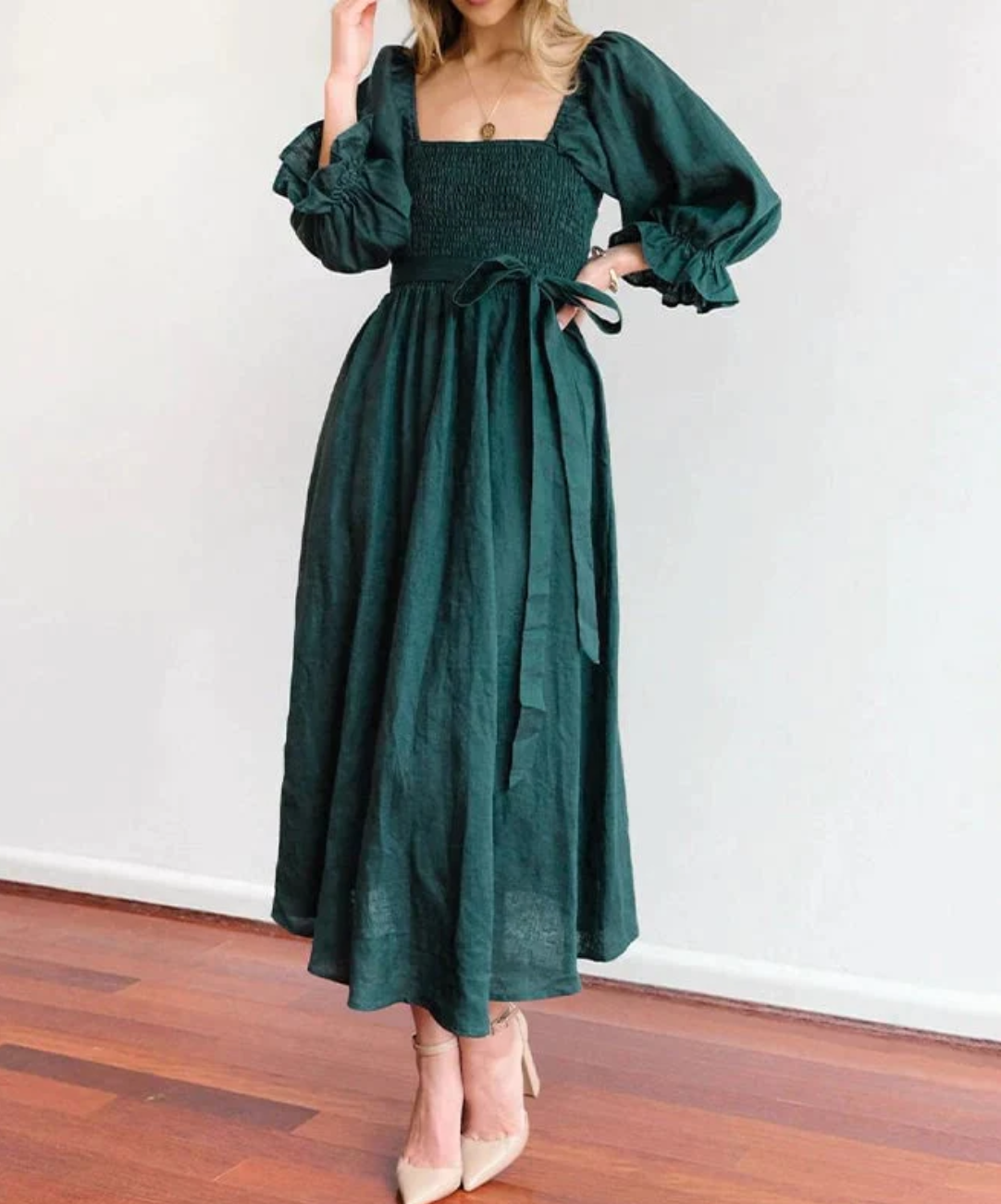 LP | Multi-piece dress with ruffled lantern sleeves