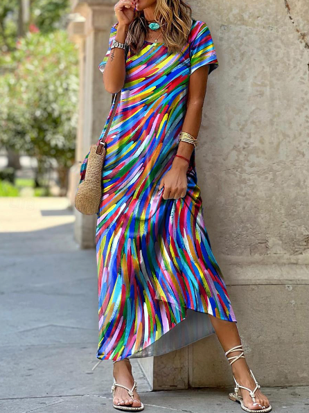 LP | Long dress with abstract print