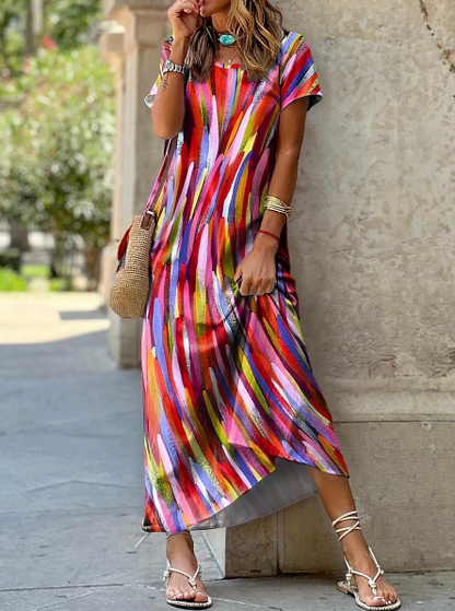 LP | Long dress with abstract print