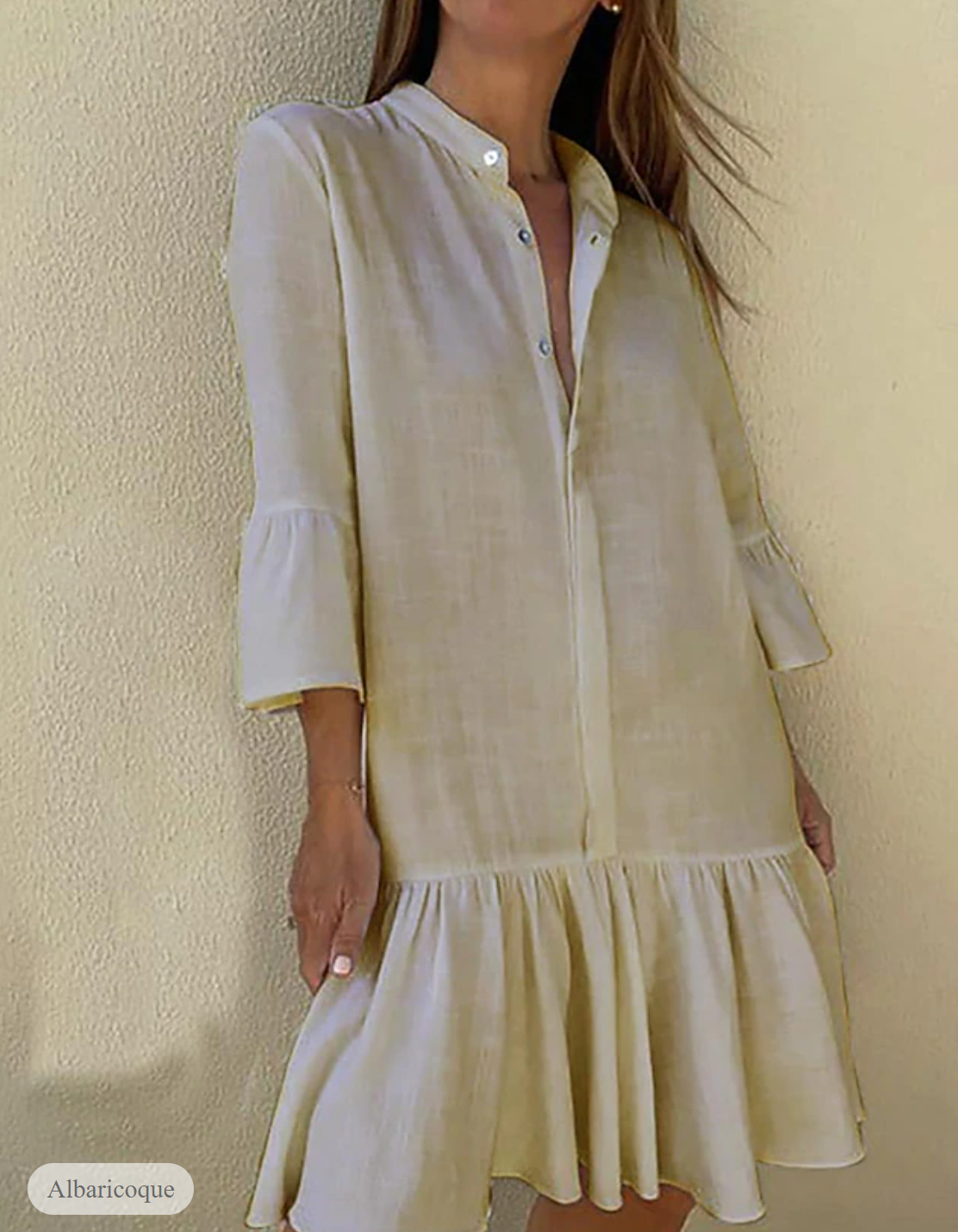 LP | Casual dress with 3/4 sleeves and buttons