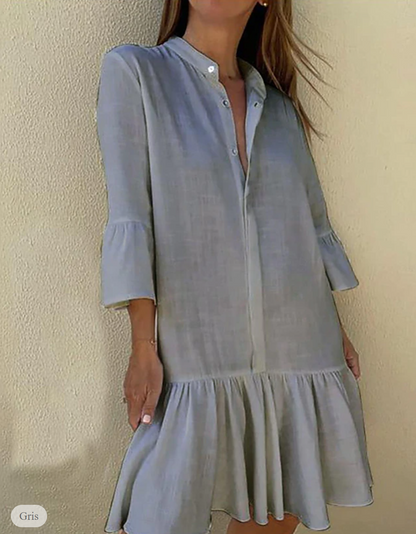 LP | Casual dress with 3/4 sleeves and buttons