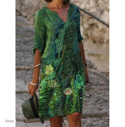 LP | V-neck dress with fun print