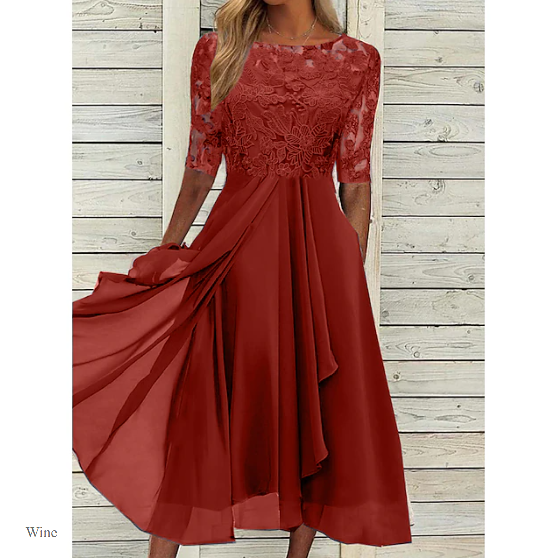 LP | Dress with floral embroidery