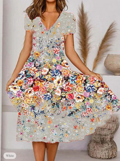 LP | Linen dress with floral print