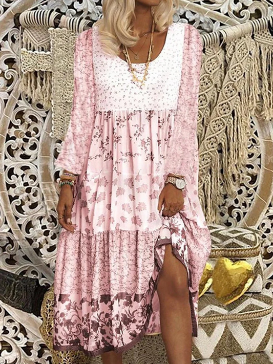 LP | Sweet boho dress with long sleeve floral print