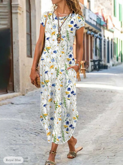 LP | Short-sleeved dress with print