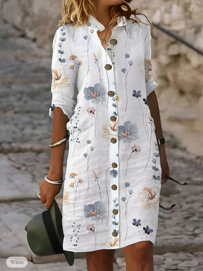 LP | Casual dress with buttons and print