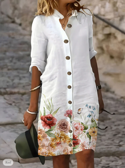LP | Casual dress with buttons and print