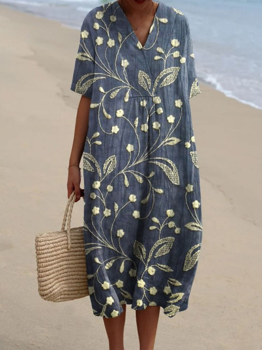 LP | Retro beach dress with summer print