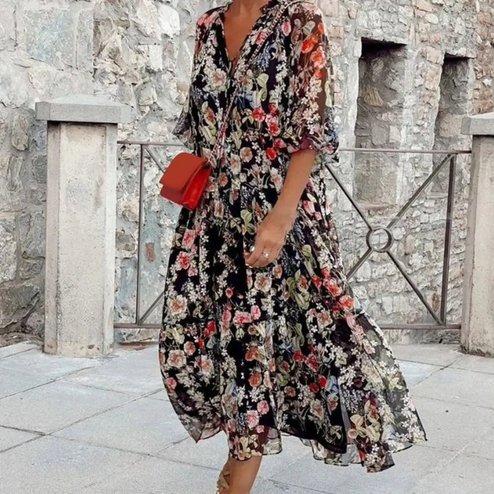 LP | Elegant long-sleeved floral dress