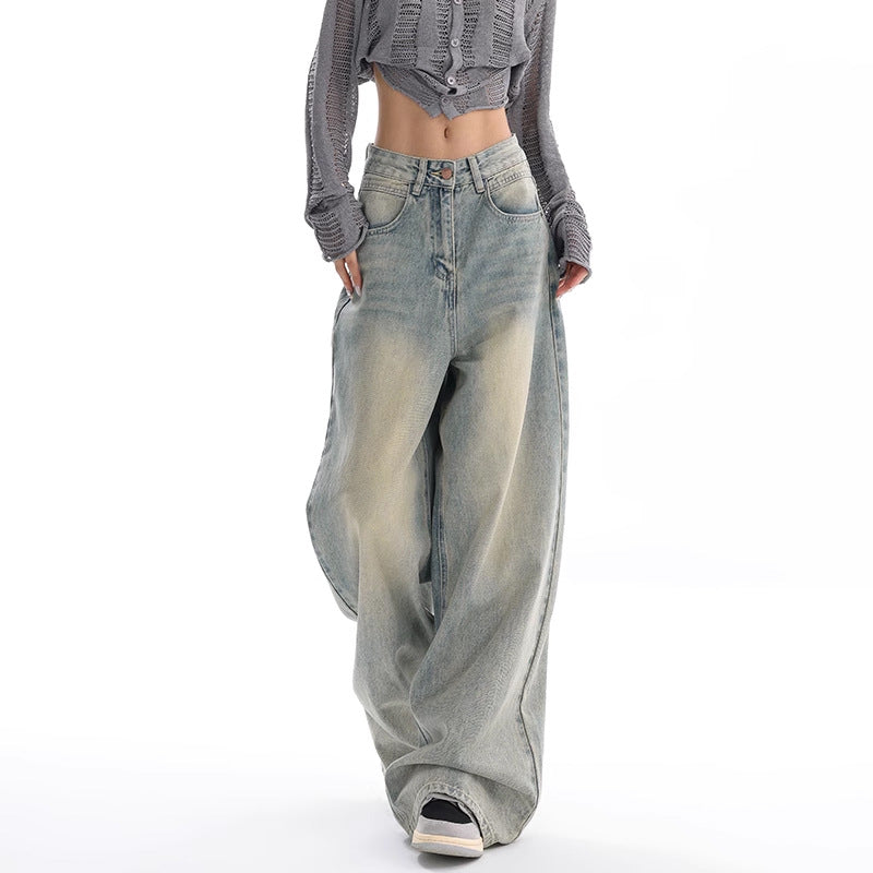 Women's retro wide-leg jeans