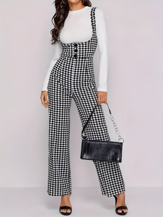 Bertille | Elegant houndstooth jumpsuit