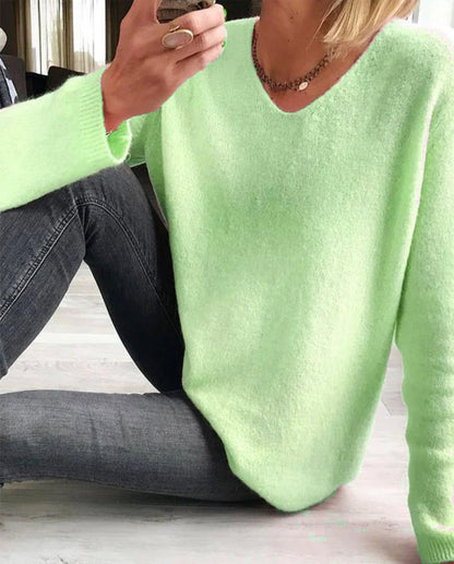 Mila | Women's Plain Long Sleeve Sweater Simple, Chic, and Comfortable