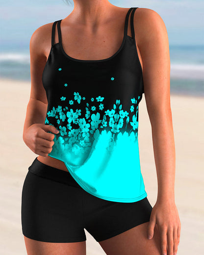 Trendy tankini set with floral pattern