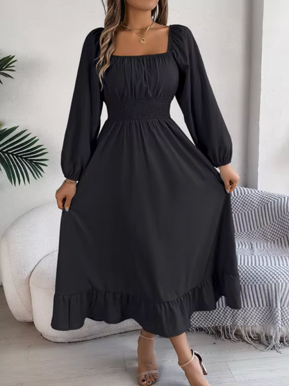 LP | High neck dress with puff sleeves for women