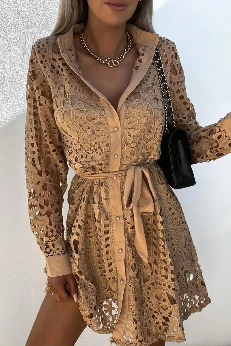 LP | Women's V-neck Long Sleeve Lace Festival Outfits Dress