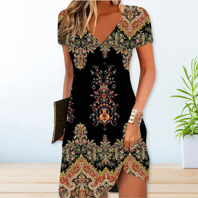 LP | Elegant dress with boho print
