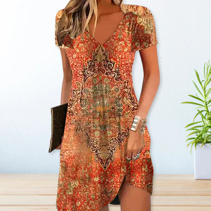 LP | Elegant dress with boho print