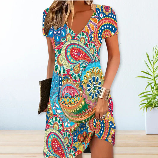 LP | Elegant dress with boho print