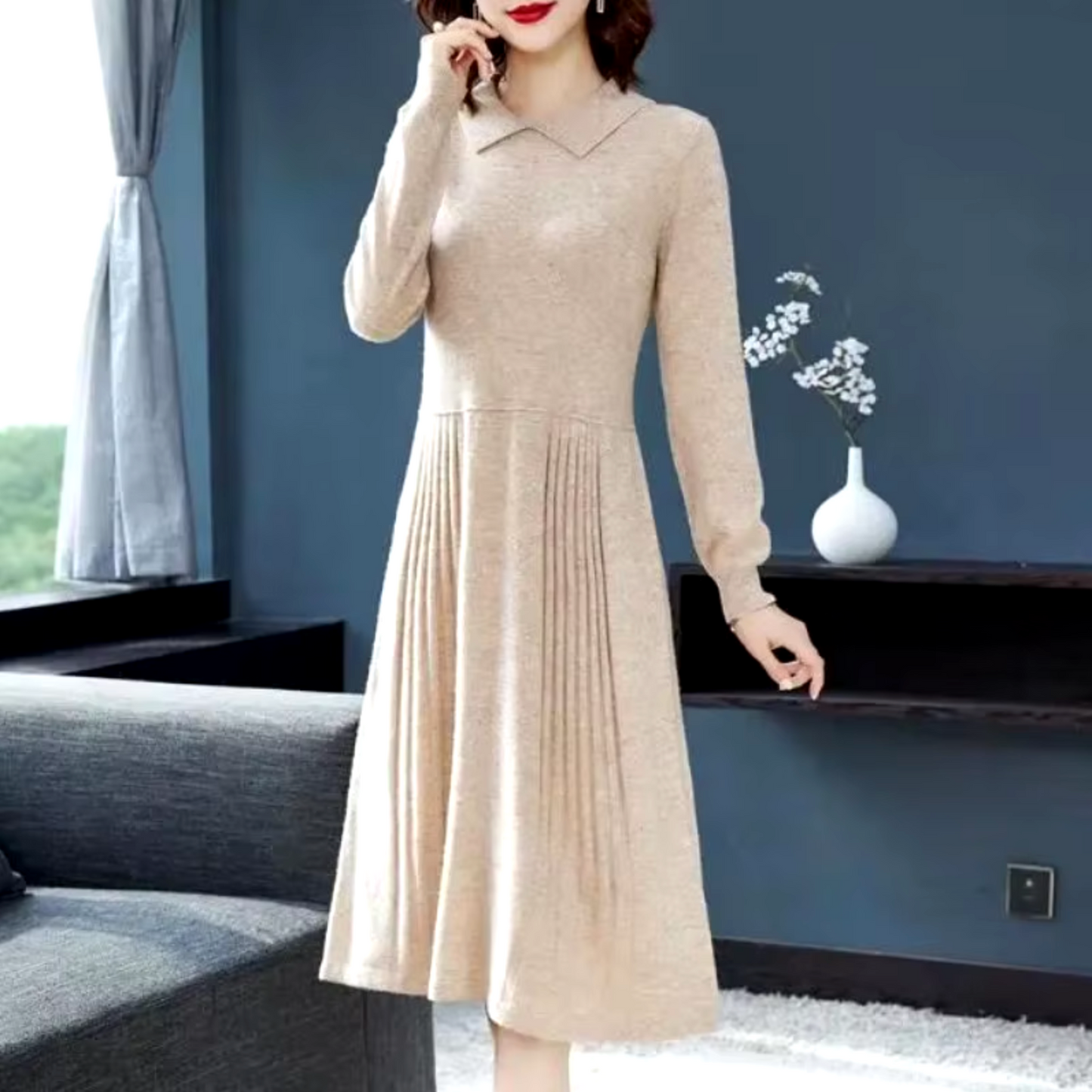 LP | Knit dress with collar