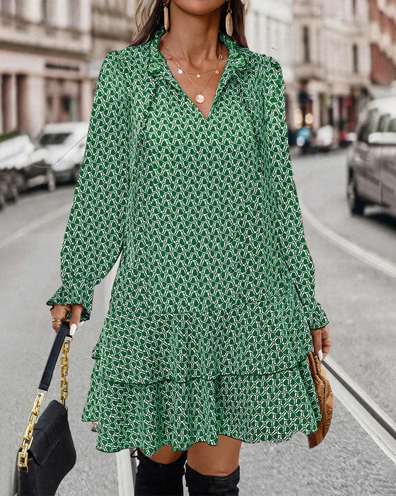 LP | Long-sleeved dress with camouflage print
