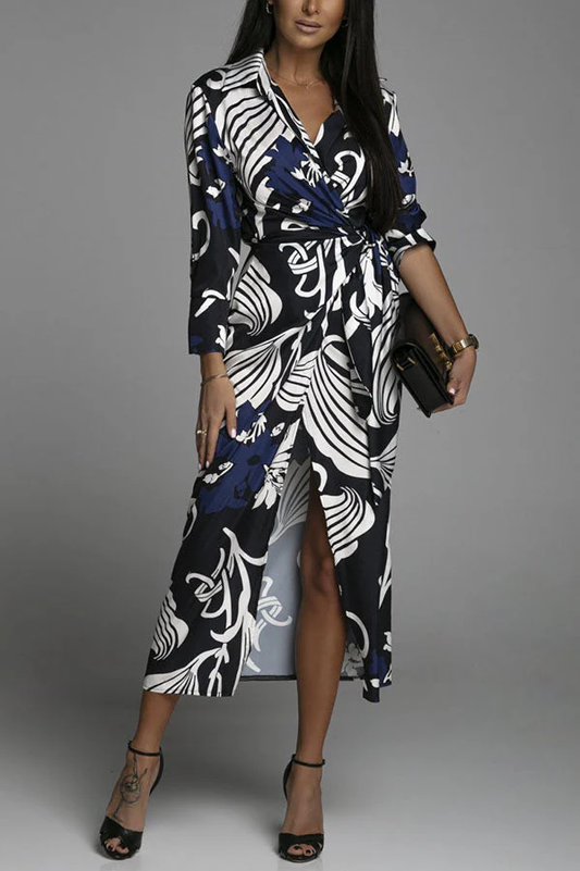 Jean | Printed shirt midi dress