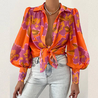Luna Bloom - Tie-front blouse