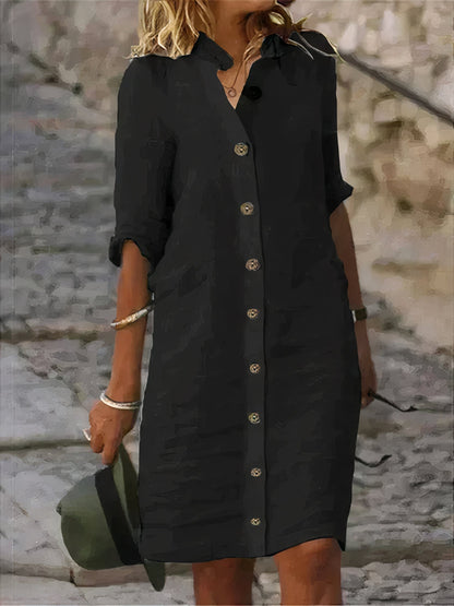 LD | Casual summer linen midi dress