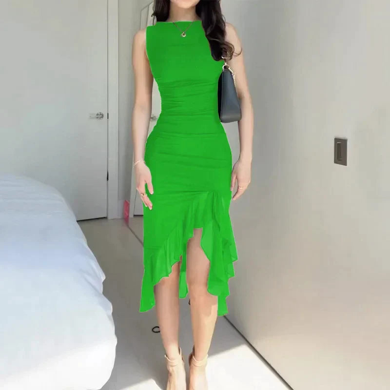 Ruth - Elegant backless pleated evening dress