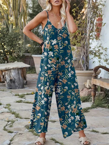 Greta - Sleeveless jumpsuit with print