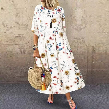 LP | Elegant long dress with floral pattern