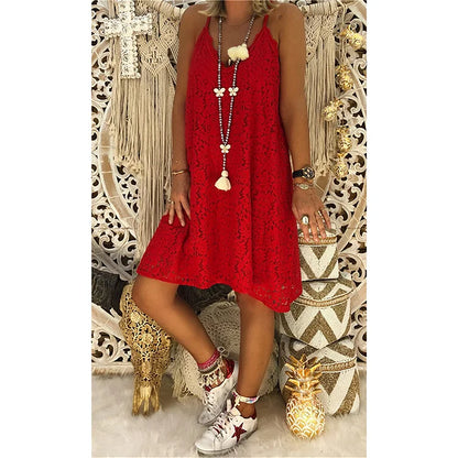 Strapless dress with lace details
