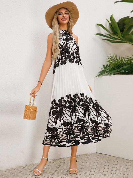 LP | Sleeveless printed-and-tied midi dress