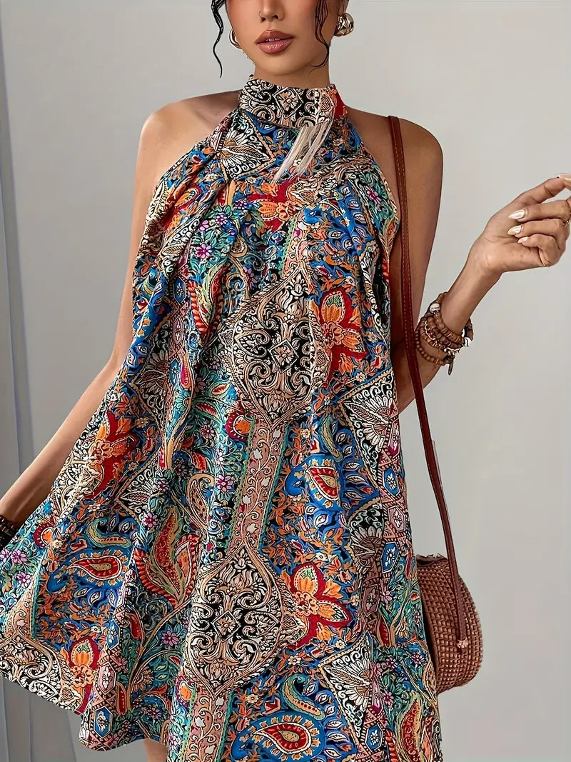 LP | Mini dress with high art collar