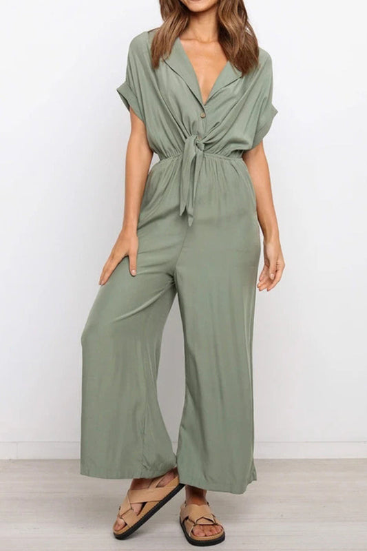 V-neck Loose-fitting jumpsuit