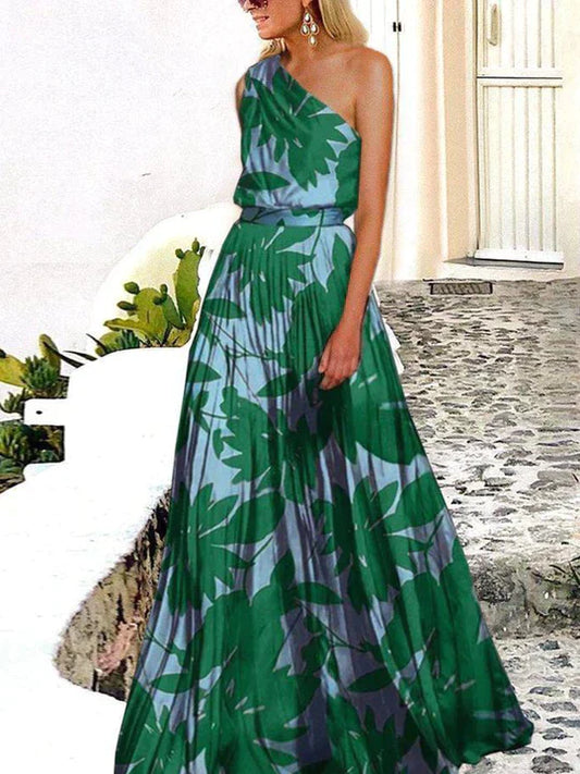 Mc | Women's One-Shoulder Printed Maxi Dress