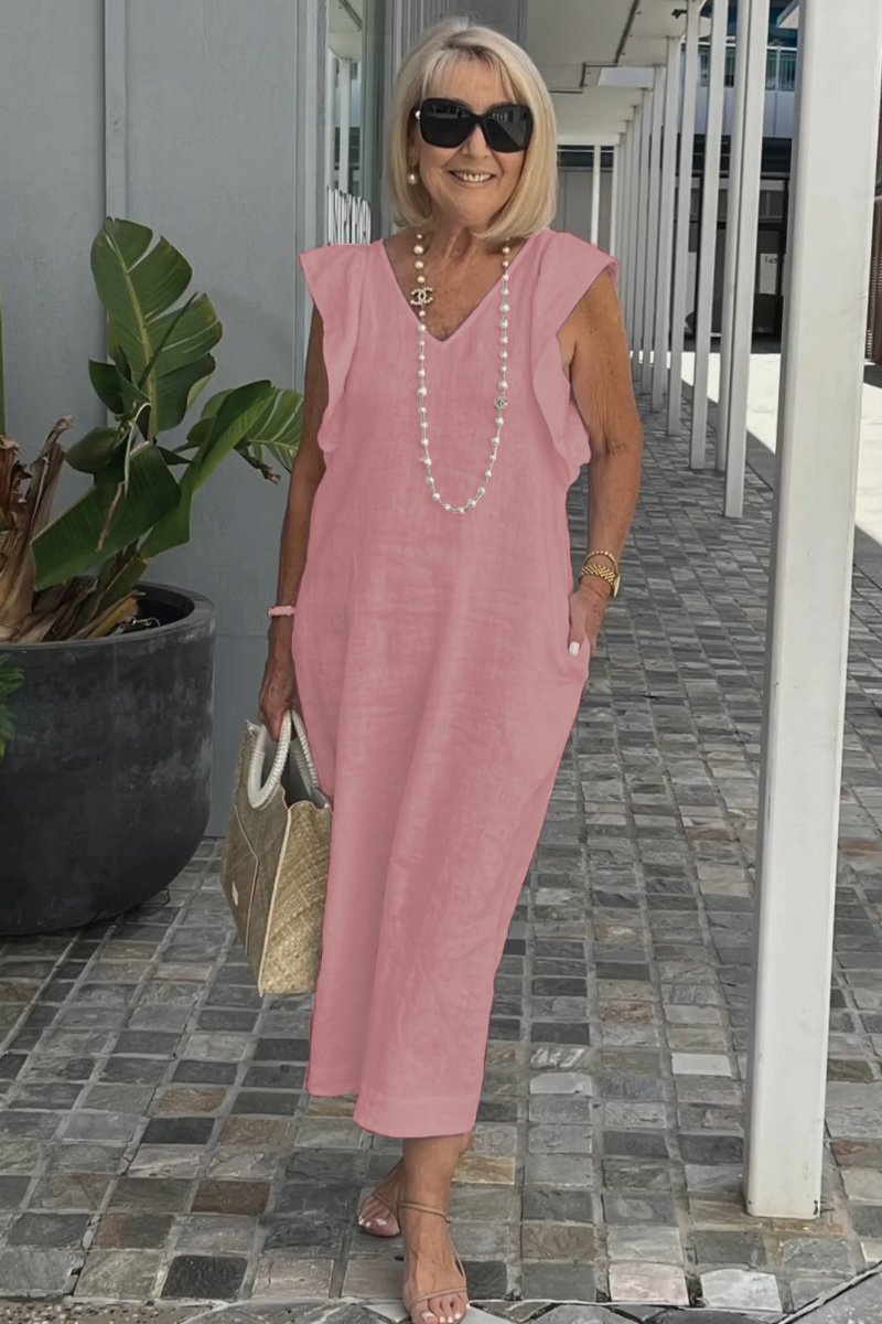 casual dress of cotton and linen