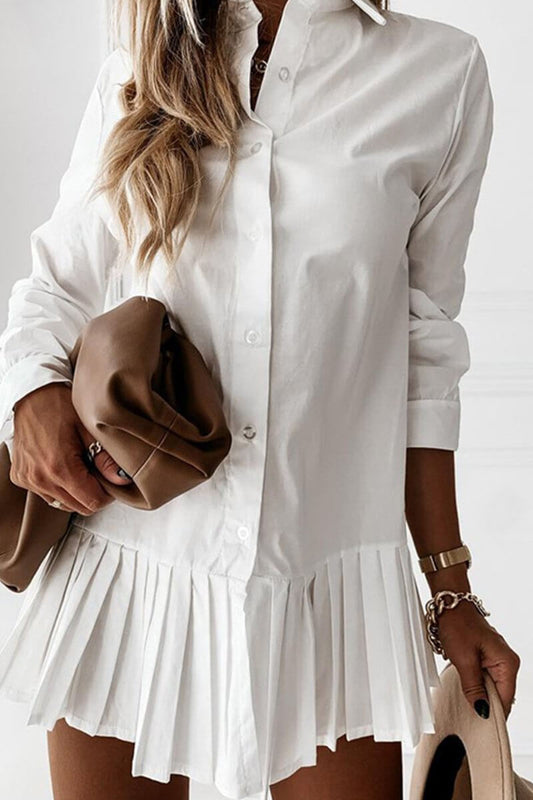 LP | Short, pleated shirt dress